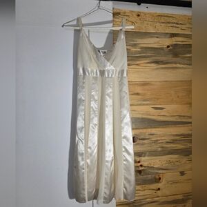Vintage Y2K "Believe..." Chiffon and Satin Slip Style Babydoll Dress Womens sz 6